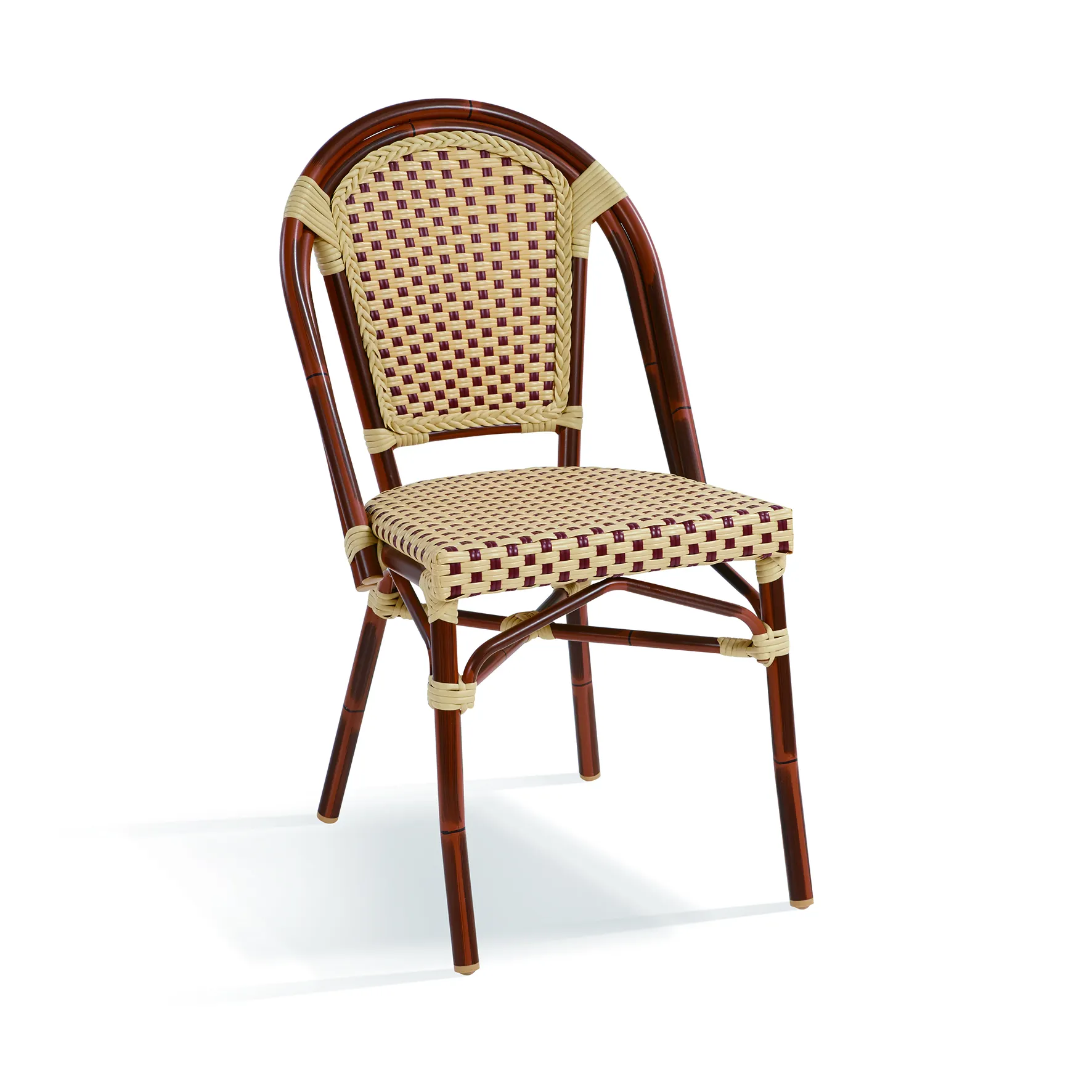 Современные классические водонепроницаемые обеденные стулья из ротанга для французского бистро, гостиничная мастерская, торговый центр, уличная мебель для ресторанов