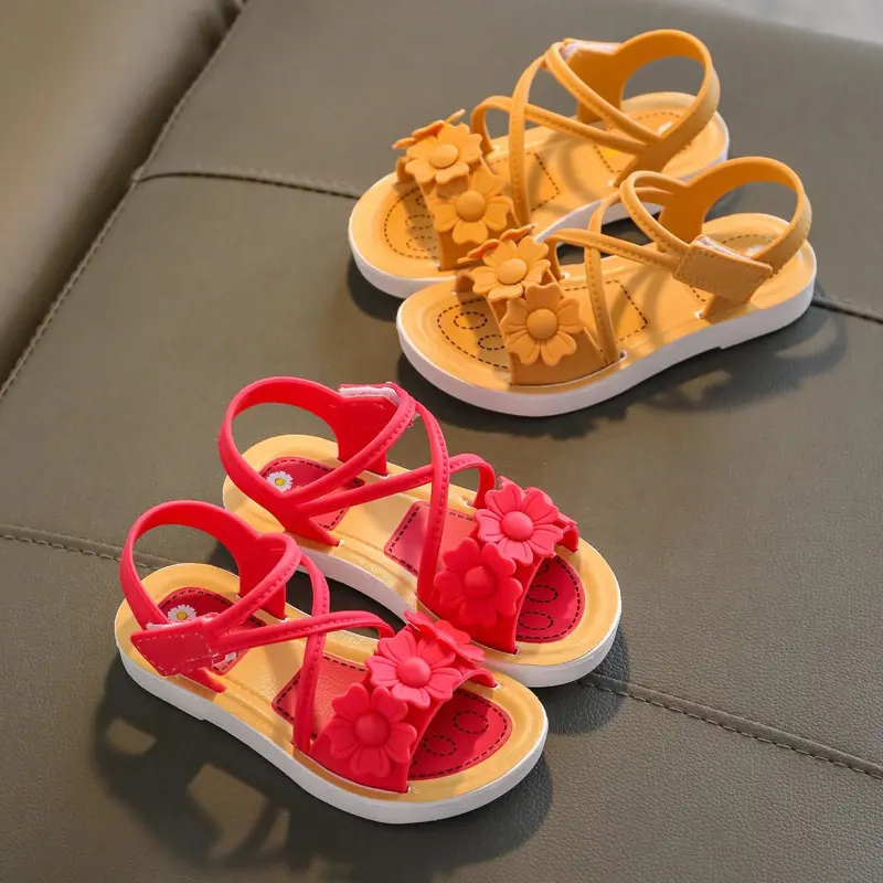 ZM27 Новые поступления, летние сандалии с цветами для маленьких детей, 6C-12C, детские сандалии для девочек