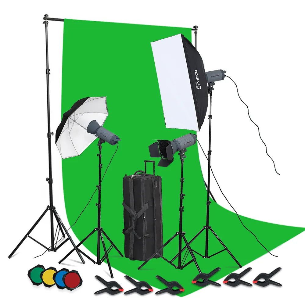 Photographic Equipment Photo Shoot Lighting Equipments with Light Stand Barn Door Soft Box