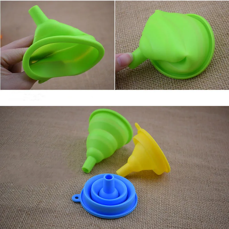 Silicone Kitchen Utensils Food Grade Flexible Collapsible Portable Utensils Multipurpose Silicone Funnel For Kitchen