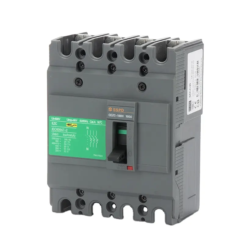 Низкое напряжение EZC серии 4 фазы mccb 30 60 100 Ампер автоматический выключатель в литом корпусе