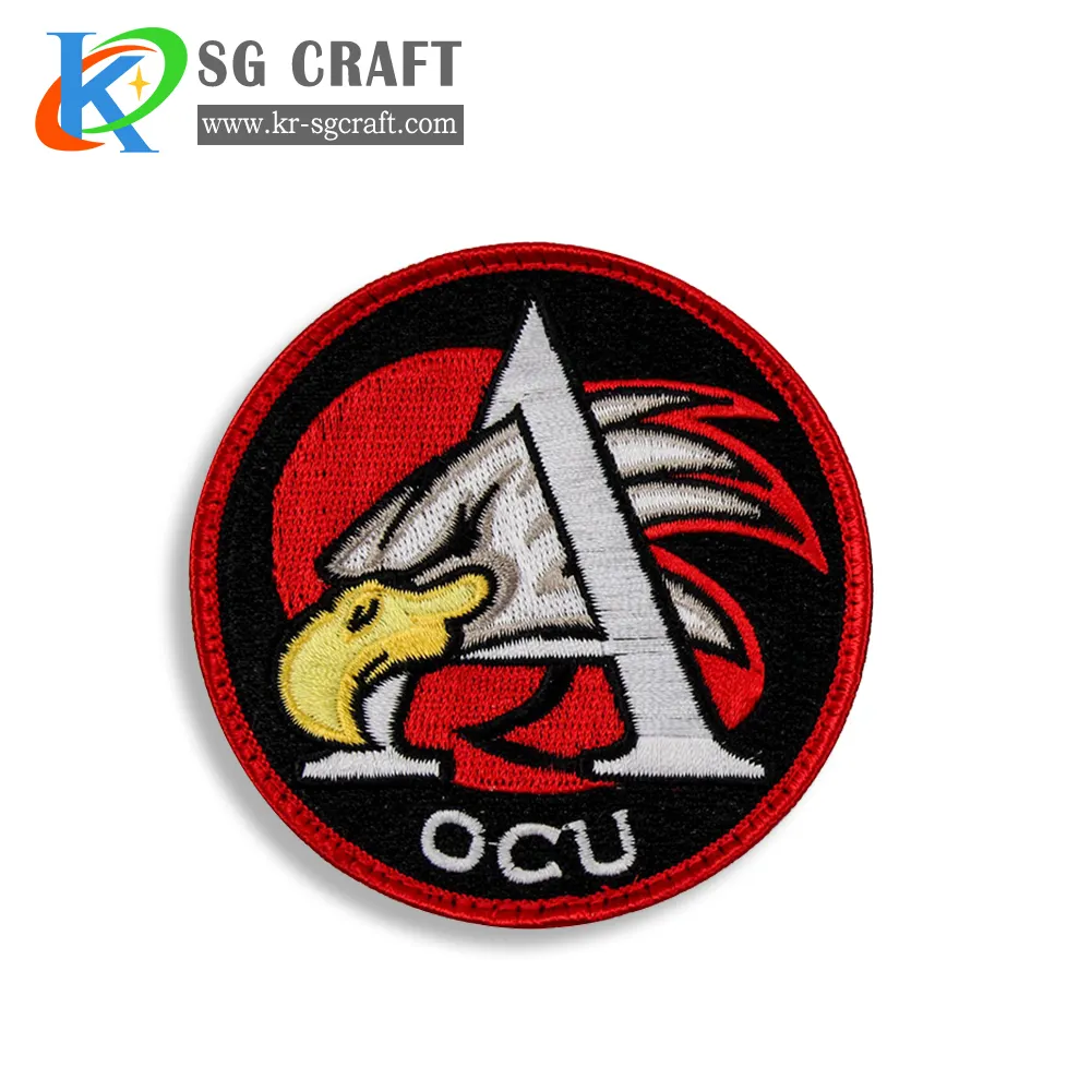 Customized Logo Clothes Iron on Back Embroidered Patches Embroidery Patch Wallet for Kids Bronze Badges