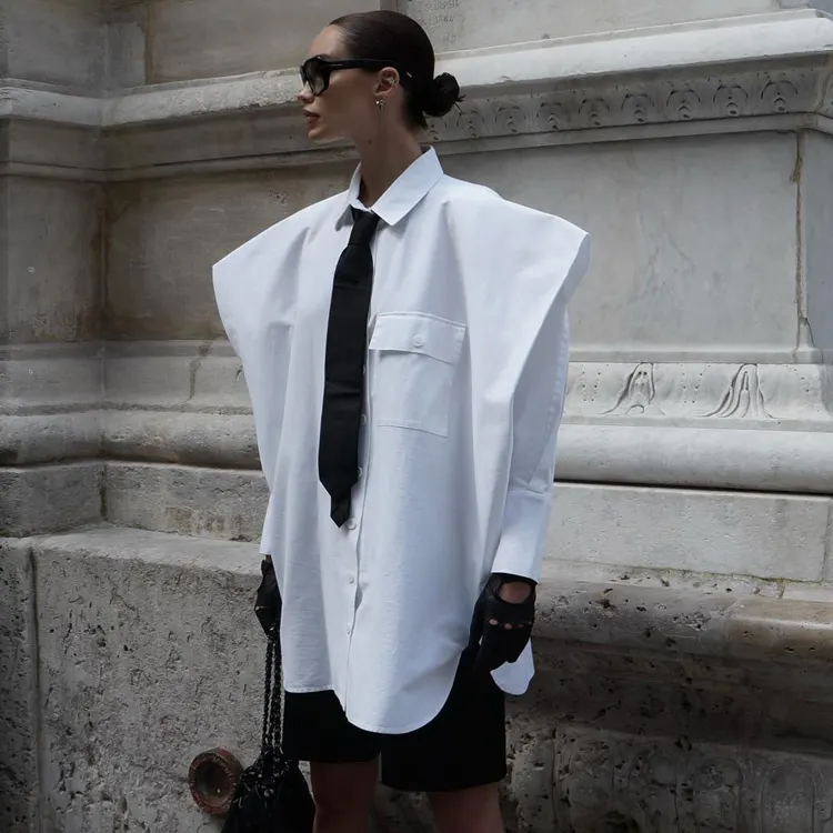 Новейший дизайн одежды 2023 пуговицы с длинным рукавом Повседневная Женская белая блузка и топы Модные женские рубашки блузки для женщин