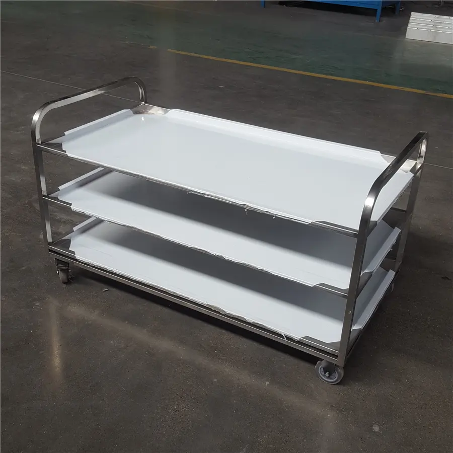 Restaurant Factory Food Service 2 tier commercial kitchen Stainless steel trolley