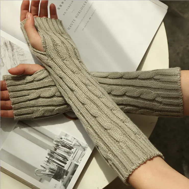 Women Korean winter solid Double-layer velvet warm gloves mittens for women