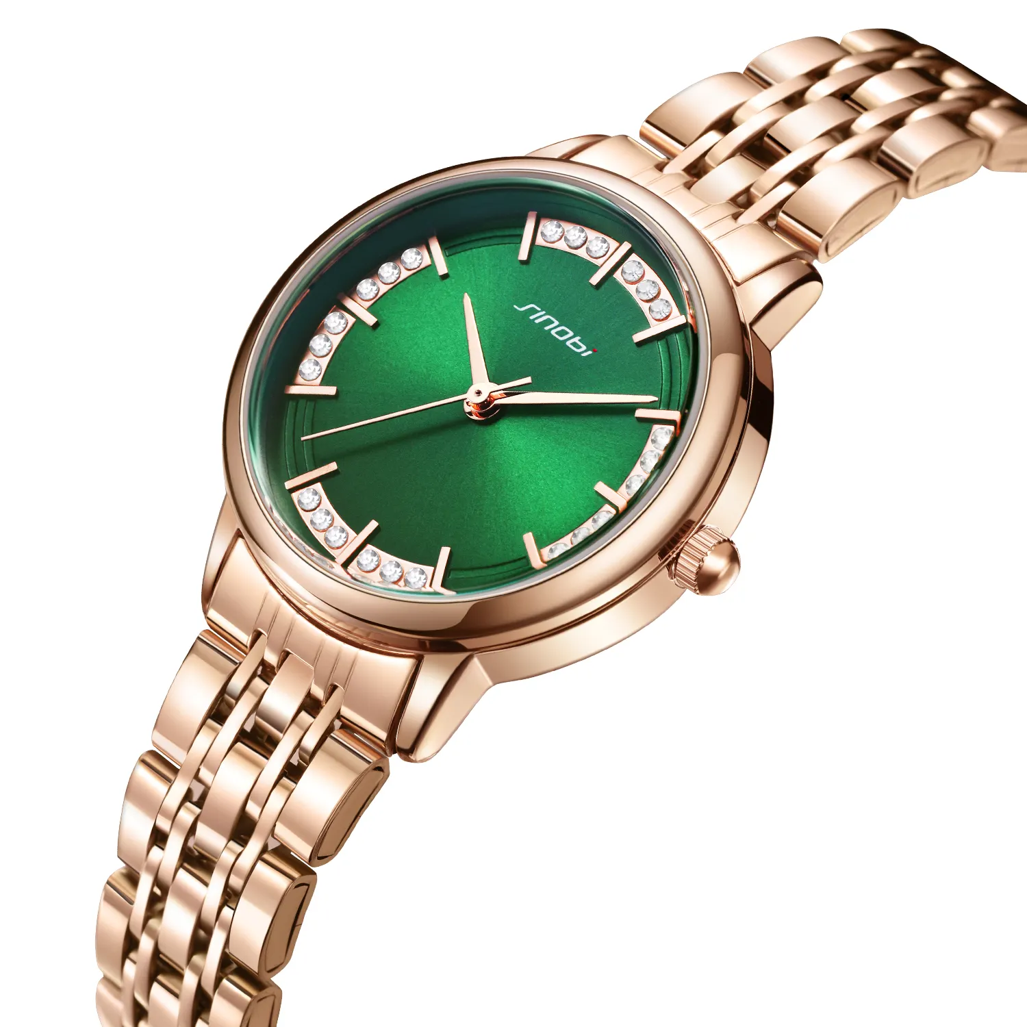 Женские часы с зеленым циферблатом