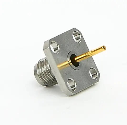 K female 4 holes flange mounting pin receptacle