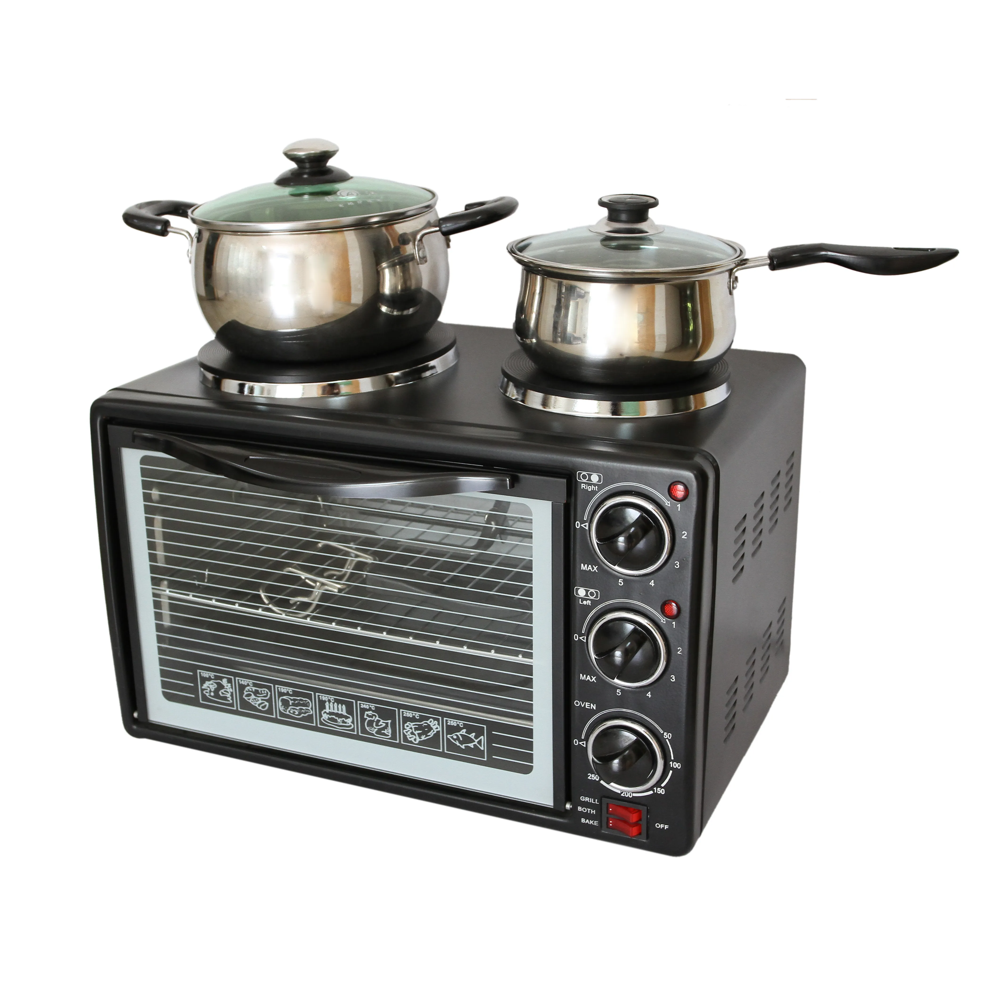 22L microwave oven with two hot-plate for home use