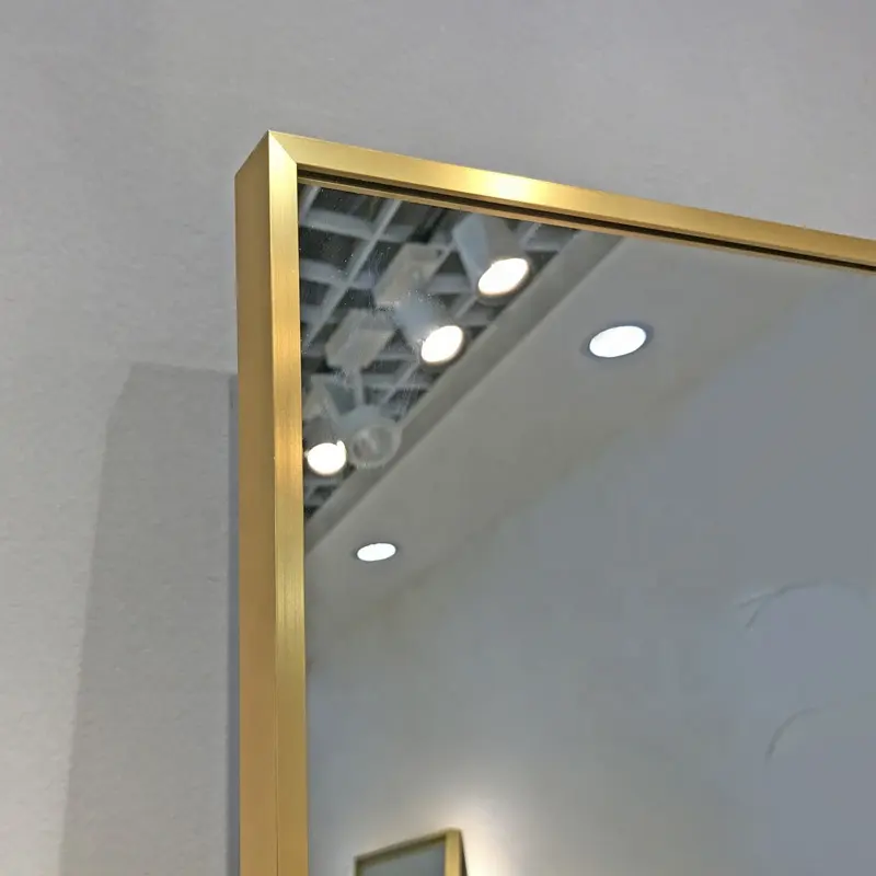 Hotel Beauty High-grade Gold Frame Hair Salon Mirrorshower With Light