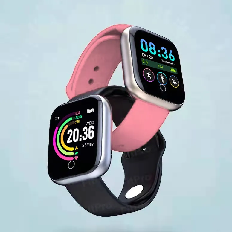 2021 Hot Sells Y68 Smartwatch Waterproof Fitness Tracker 1.3inch Blood Pressure Heart Rate Sports Wristband D20 Smart Watch