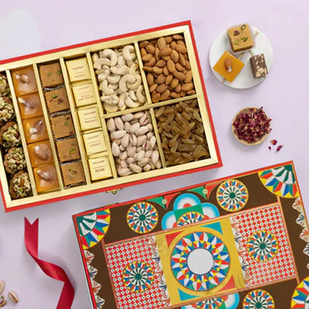 Индия на Ближнем Востоке, роскошные высококачественные картонные коробки для орехов, сухие фрукты и орехи, подарочная упаковочная коробка