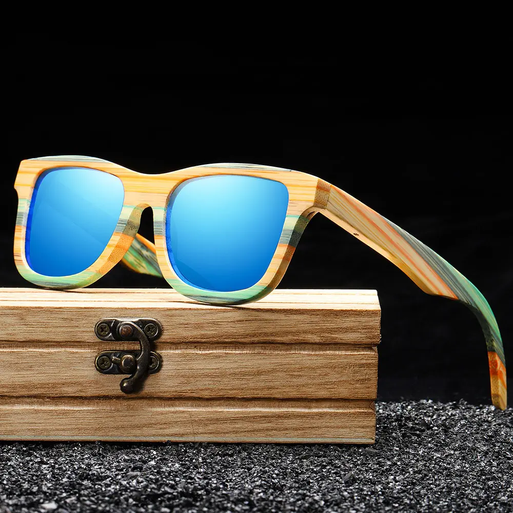 Солнцезащитные очки оптом из Китая с логотипом на заказ поляризационные линзы солнцезащитные очки с Футляр ручной работы из натурального дерева бамбуковые деревянные солнцезащитные очки