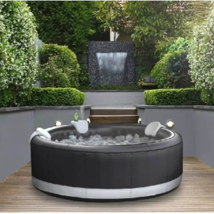 Hot Sale Rectangular Outdoor Inflatable Whirlpools Spa Tub Bathtub Massage Hot Spa tub With LED Lighting