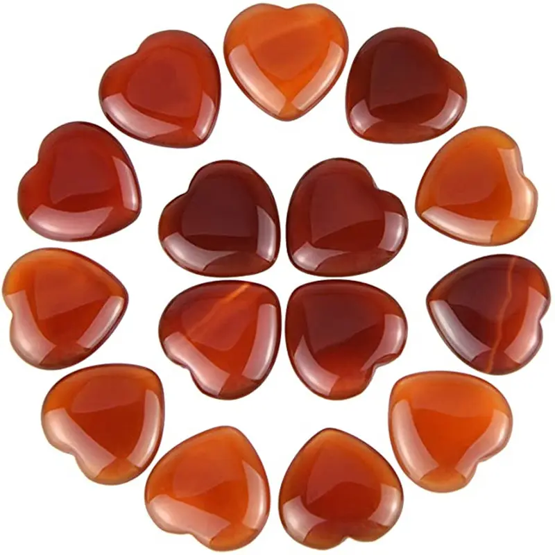 Красный агат, драгоценный камень, натуральный камень класса А, драгоценный камень 20 мм, пышное любящее сердце для украшения