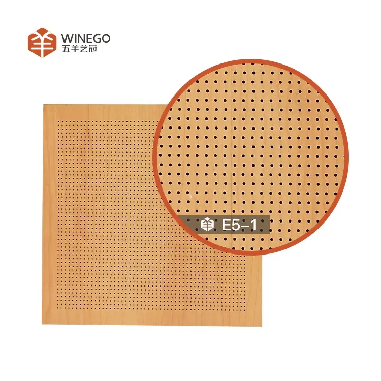 Wooden acoustic material perforated Mdf panel for walls