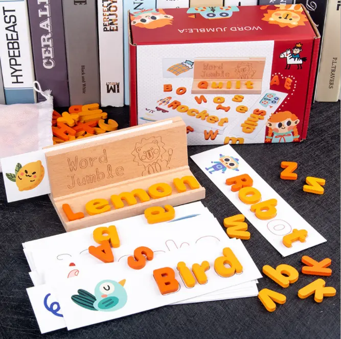 Индивидуальная обучающая деревянная алфавит и флеш-карты, орфографическая карточка, английская буква, развивающая детская игрушка