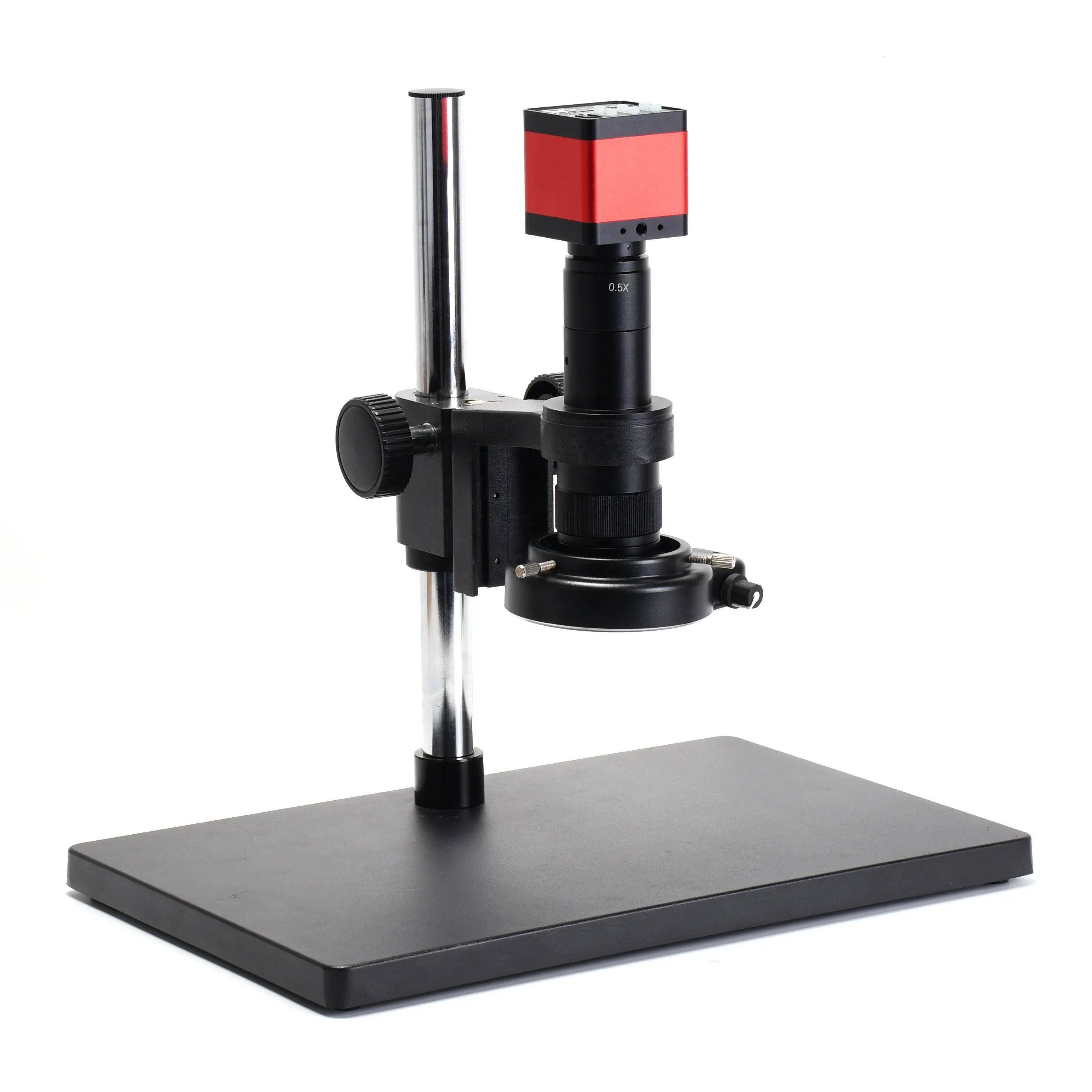 48MP 1080P 60FPS HDMI-Compatible USB Digital Industry Microscope Camera with Stereo Table Stand 180X C-MOUNT Lens 144 LED Light