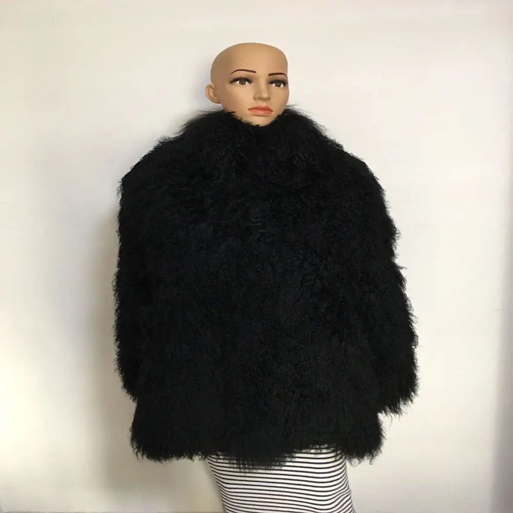 Оптовая продажа, модное женское зимнее пальто из натуральной монгольской овечьей шерсти