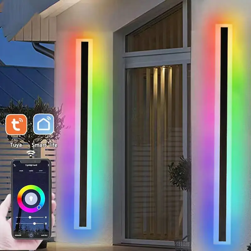 Прямая поставка Теплый белый RGB RGBW Wifi наружные бра линейный настенный светильник 240 см 150 см 120 см длинный светодиодный настенный светильник