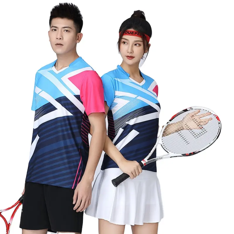 New tennis suit Men's women's short sleeve suit quick drying breathable table tennis match suit women tennis set