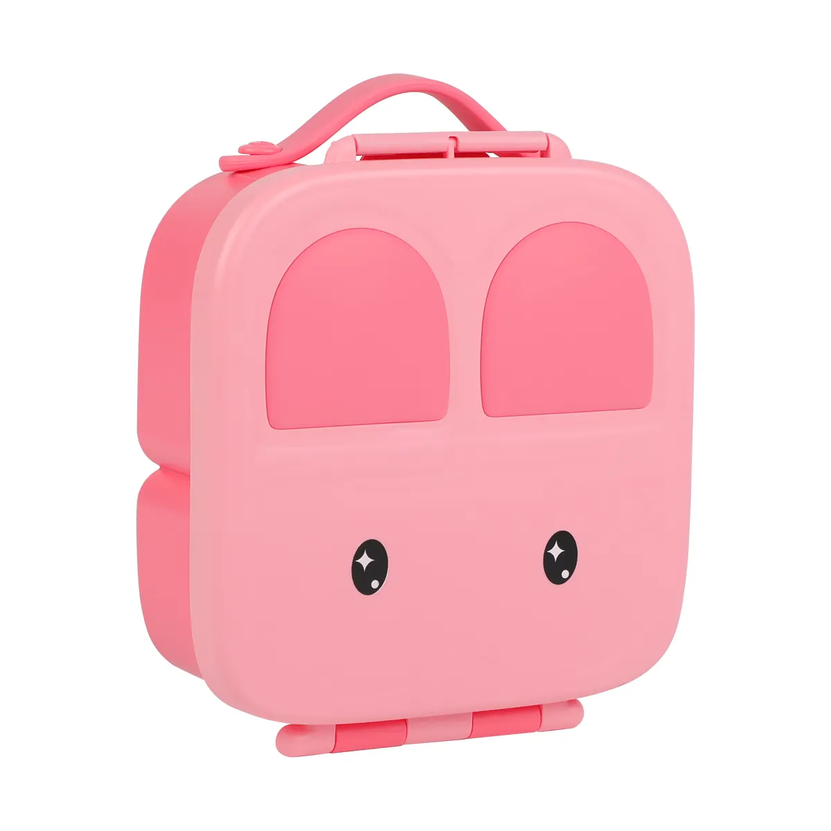 Cute Bunny Design Bento Box For Kids Children With 4 Compartment, Portable Plastic Lunch Box BPA Free