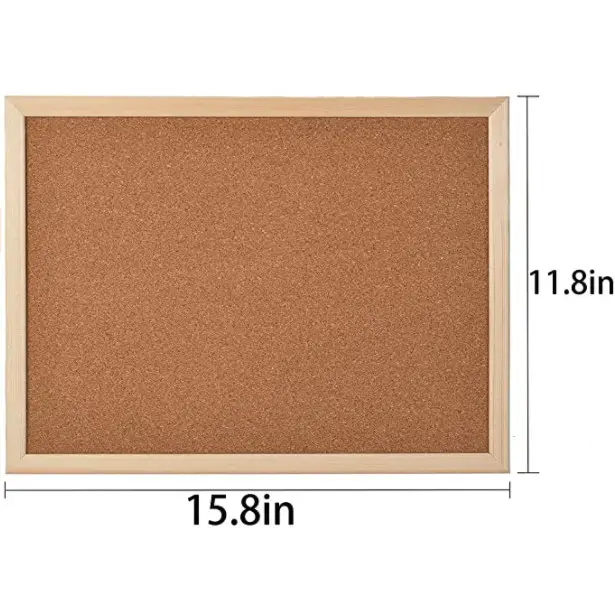 15.7 inches X 11.8 inches wooden frame bulletin board wall-mounted pin message board cork board