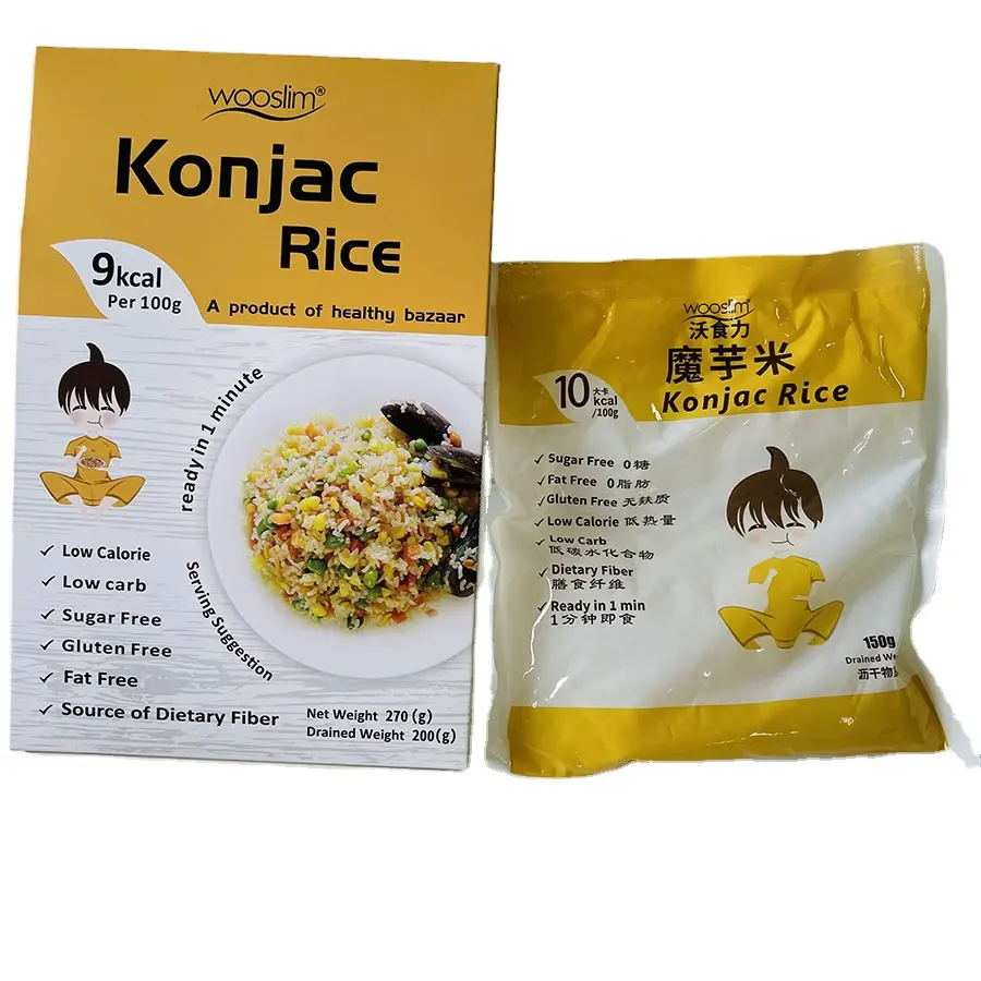 Мгновенная диета продукты органические Konjac Shirataki рис Konjak Arroz konnyaku диабетический рис Konjac завод