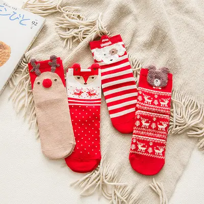 CT 2022 Christmas Funny Cute Animal Socks For Men Bulk Wholesale Custom Cotton Socks Women Calcetines