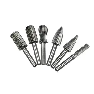 6mm Shank Metal working Carbide Tools Double Cut Tungsten Carbide Rotary Burrs For Grinding