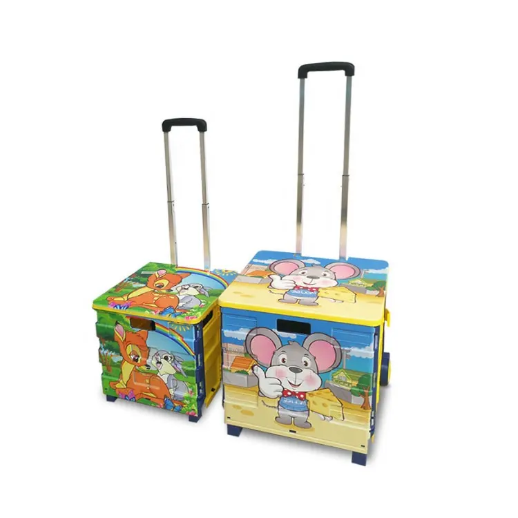 65L Plastic Folding And Collapsible Shopping Cart