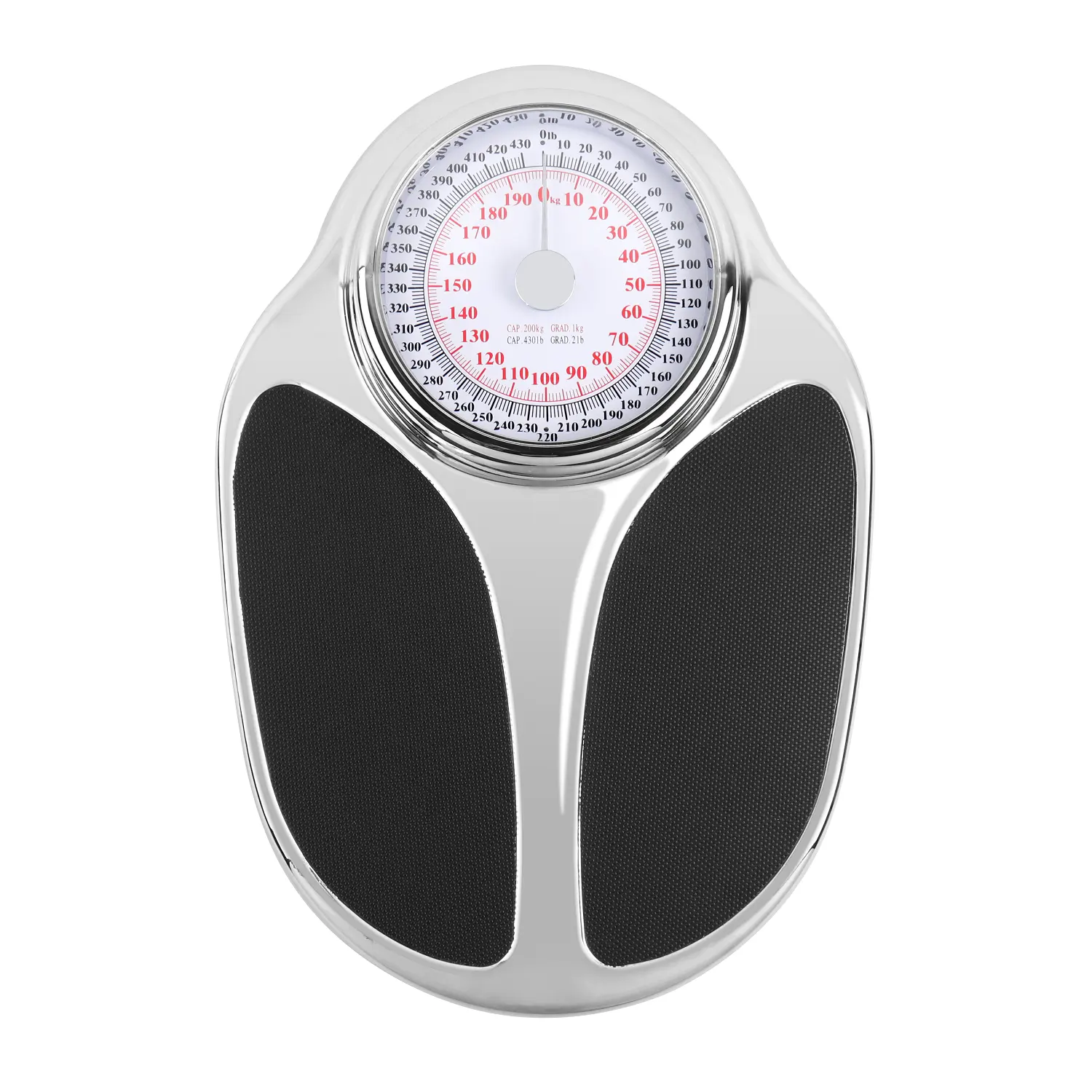 Chrome Plated Metal Housing Mechanical Bathroom Scale With Anti-Slip Surface