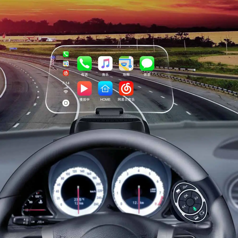 2021 дюймовый дисплей на лобовом стекле для автомобиля, совместим с автомобильным проигрывателем и Google Auto