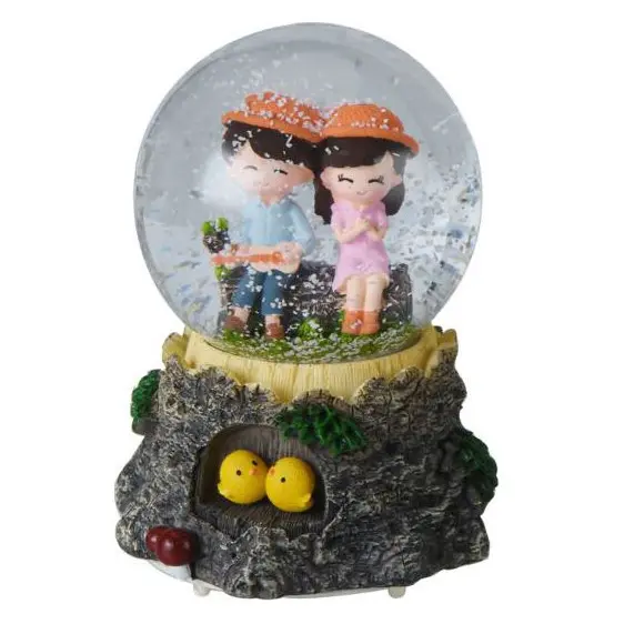 Хрустальный шар, стеклянная вращающаяся музыкальная шкатулка Forever Love, день рождения, подарок девушке, другу, шар со снежным шаром, рождественский подарок