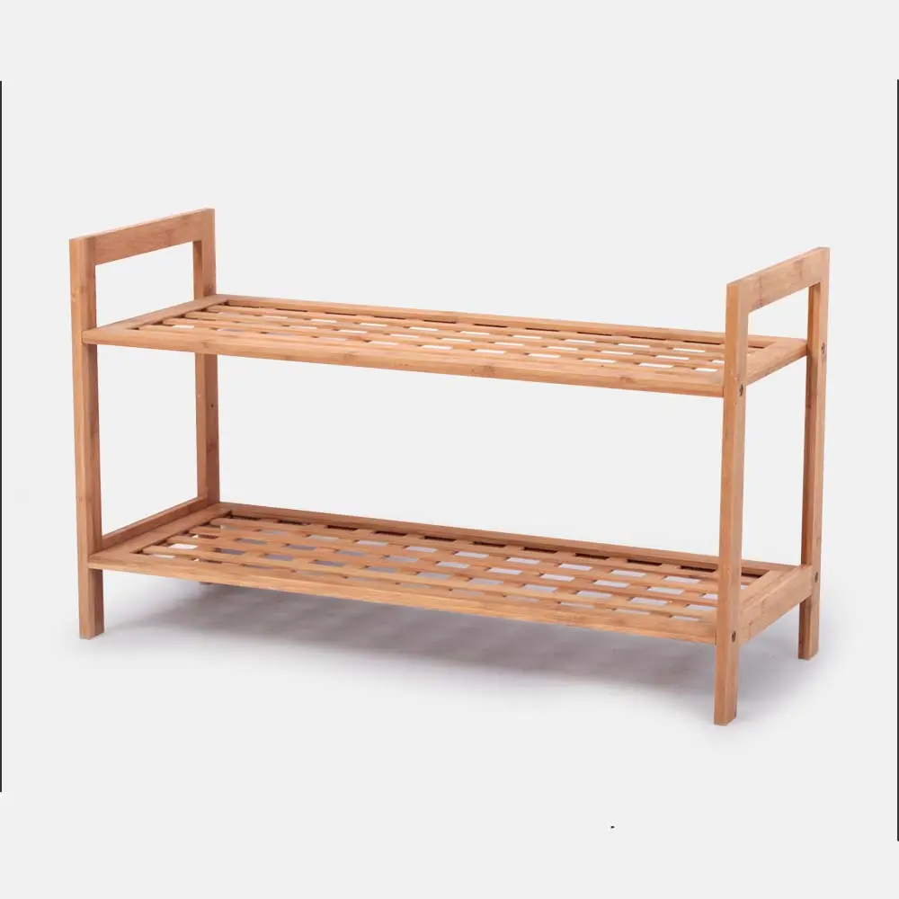 New Arrival Two Tier Modern Vintage Wooden Shoe Rack