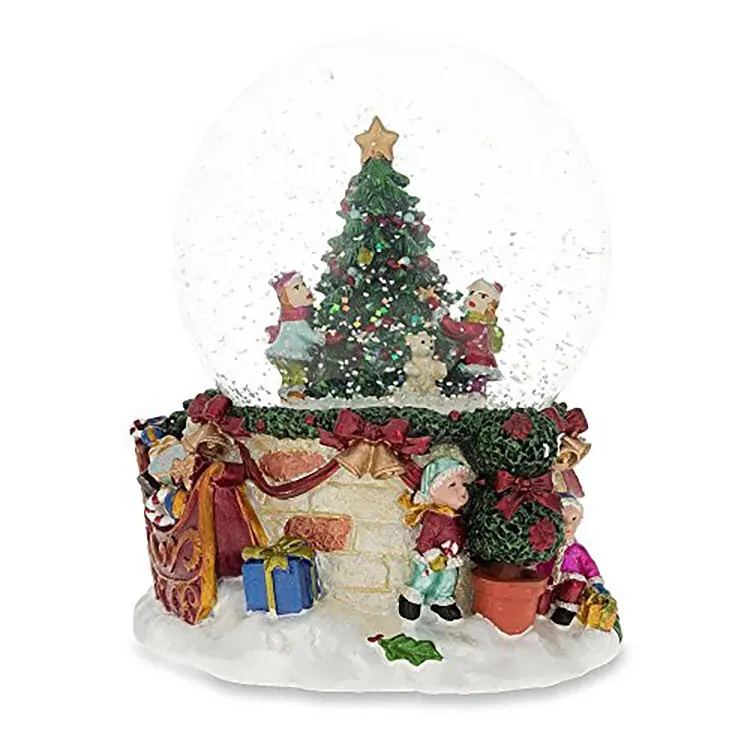 Рождественская деревня сцена Снеговик музыкальный водяной блеск пользовательский снеговик