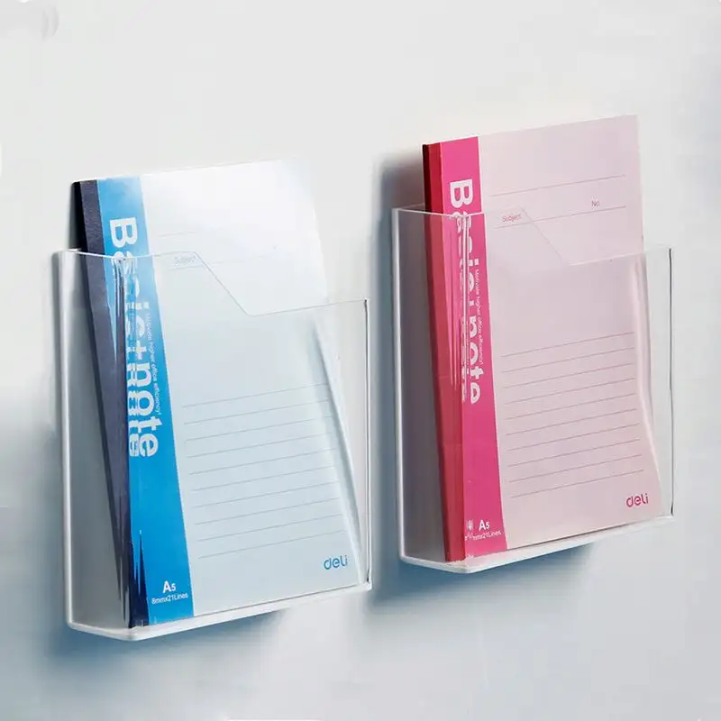 Wall mounted customized clear acrylic notebook holder