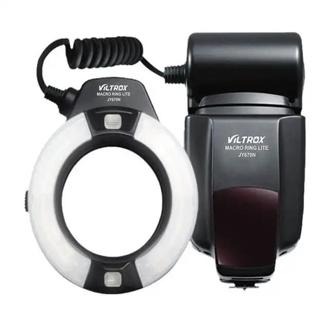 Viltrox JY-670N TTL увеличительные макрофильтры со световым кольцом вспышки для Nikon D5100 D3200 D3100 D800 D90 цифрового однообъективного зеркального фотоаппарата