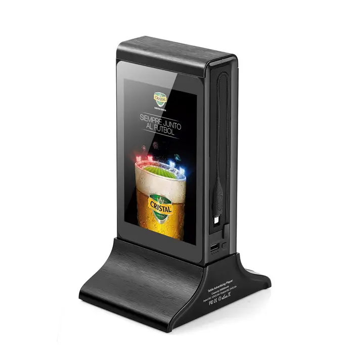 Digital Signage WIFI 7 inch lcd advertising soft drinks table advertising player for restaurant