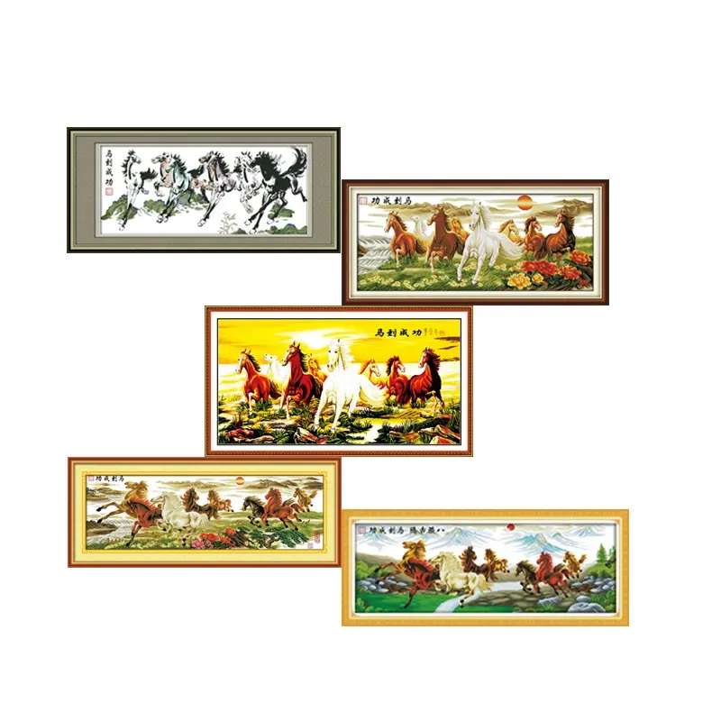 NKF Wishing you every success horse cross stitch animal pattern aida fabric dmc large size cross stitch kit