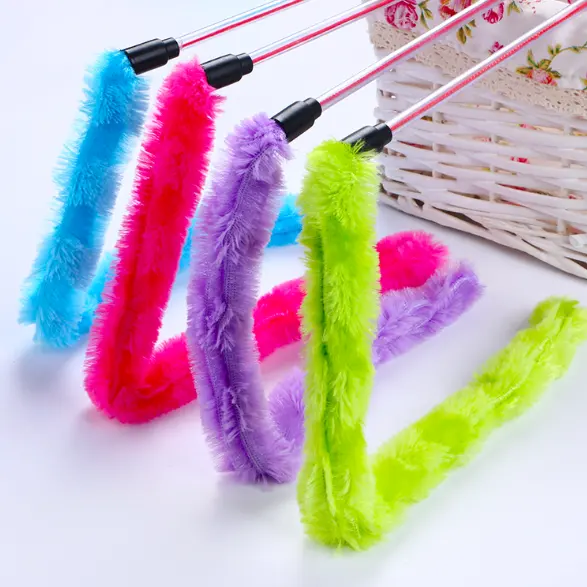 Interactive Cat Toy Feather Interactive Toy Turkey Feathers Tease Colorful Pet Supplies Cat Stick