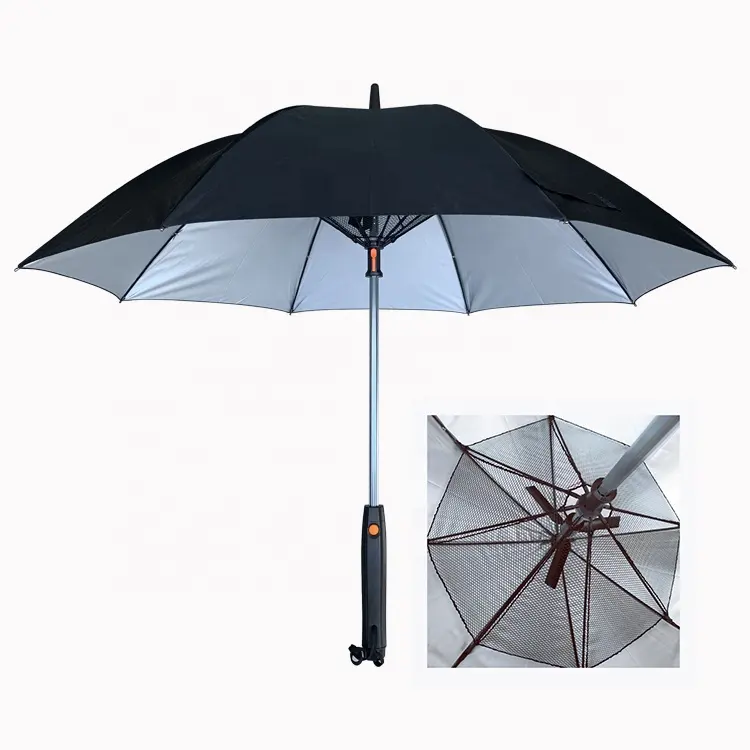 YS-1103 Custom Straight Umbrella with Fan and Water Anti UV Sun Parasol