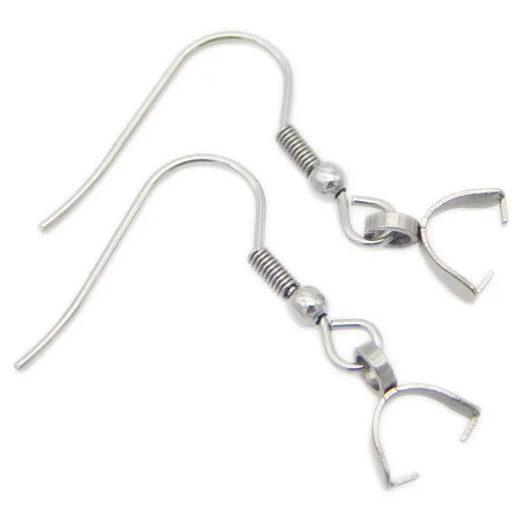 100pcs/lot 27x20mm Stainless Steel Silver Color French Ear Wire Earring Hooks for DIY Jewelry Making Findings Material