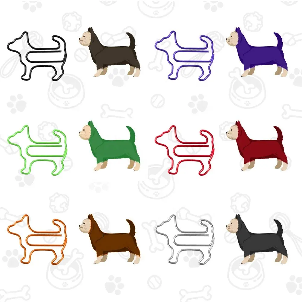 PET coated iron wire hot popular Funny dog shape paper clips
