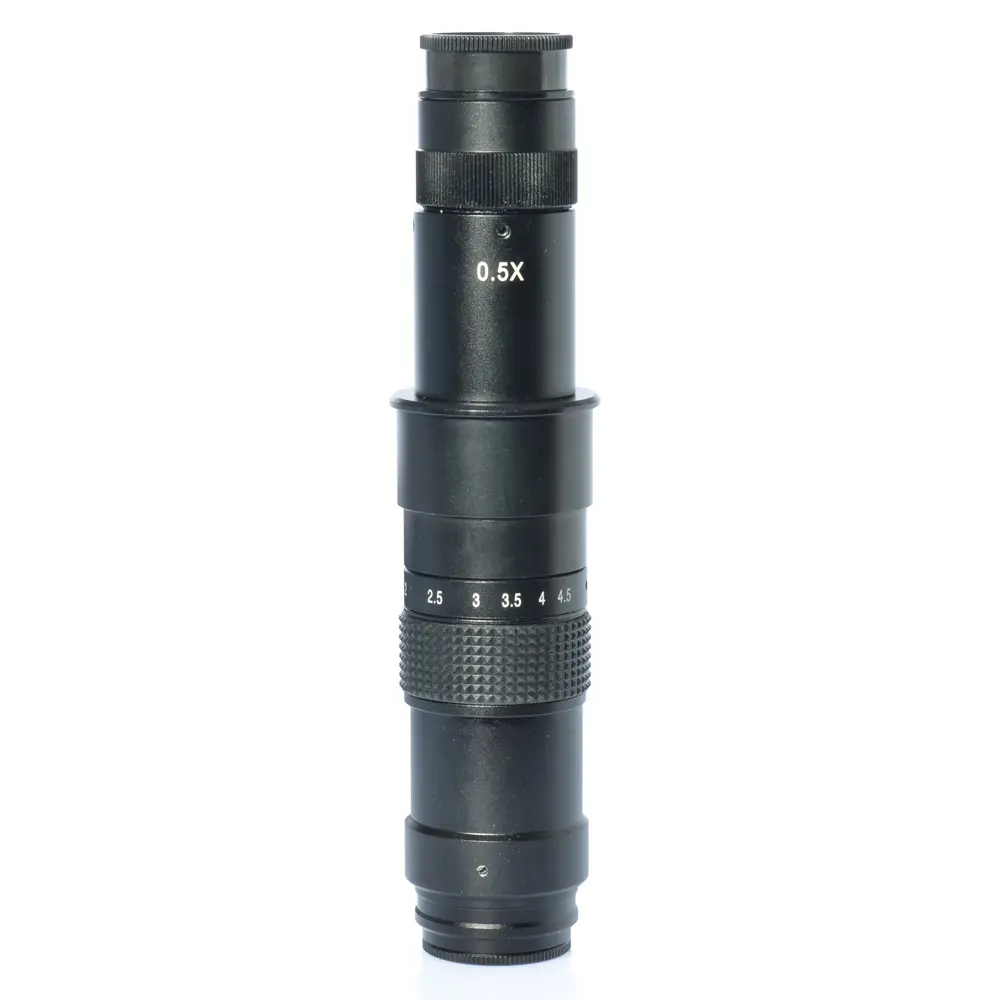 180X Microscope Camera Zoom Lens C-Mount 0.7X-4.5X Industrial Microscope Objective Lens 1X Barlow 0.5X Adaptor No Distortioin