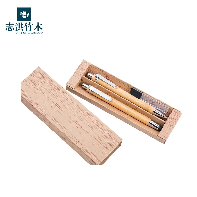 Ballpoint Pen Stylus Eco-friendly Stylus Ballpoint Pen Made Of Bamboo Metal Clip With Wooden Pen Case