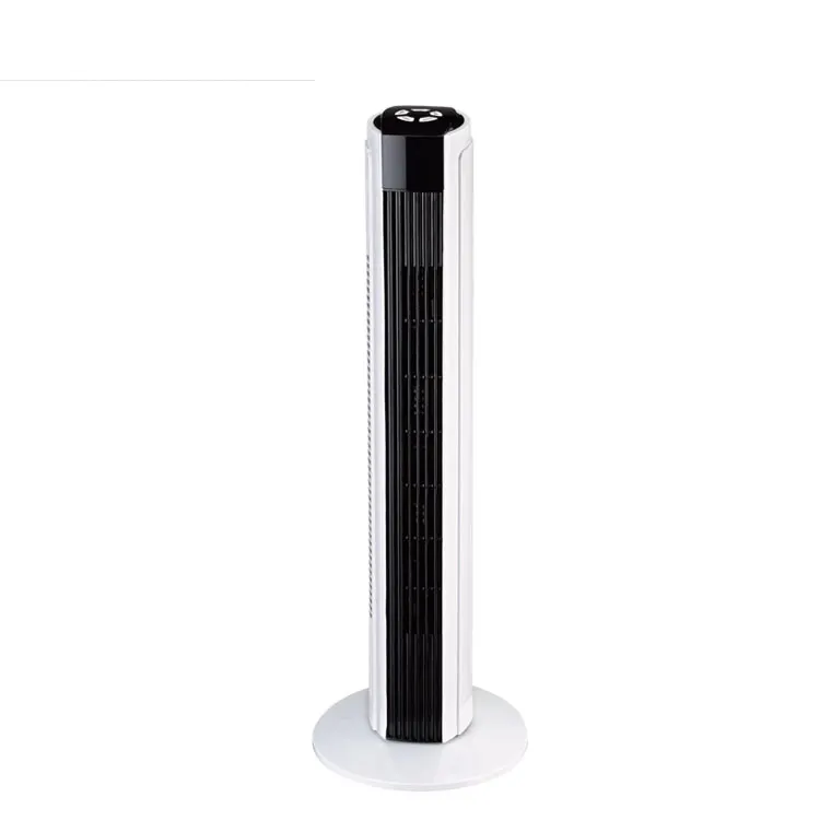LED Display freestanding home use tower fan with overheat protection and remote control