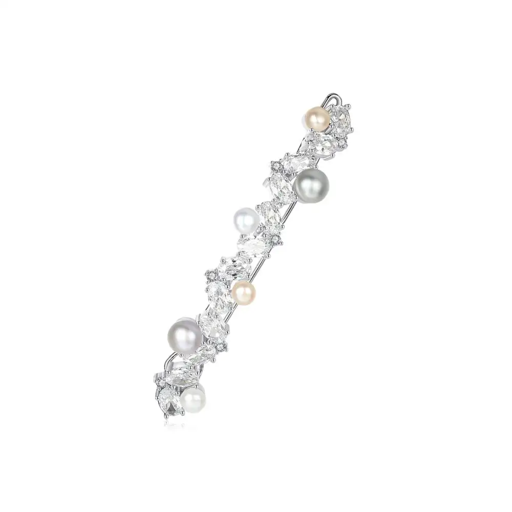 LUOTEEMI Fashion Wedding Pearl Hair Pins Freshwater Pearl Hair Jewelry