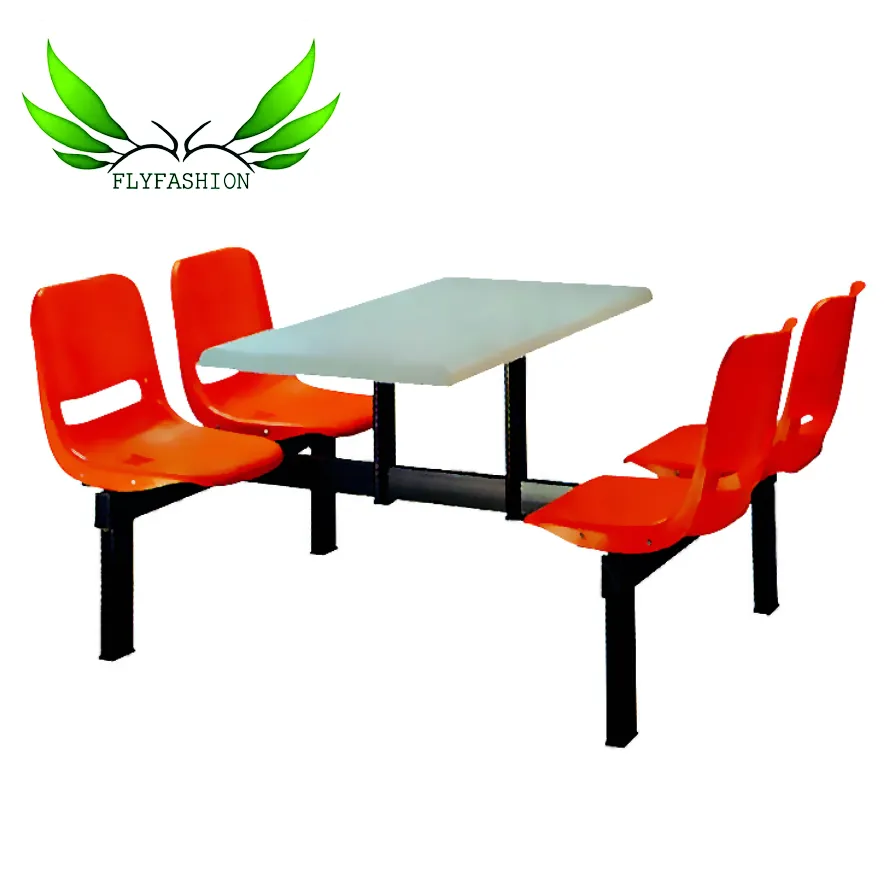 Обеденный стол с 4 стульями, деревянная доска, столешница, пластиковые сиденья, школьный столовый стол и стул