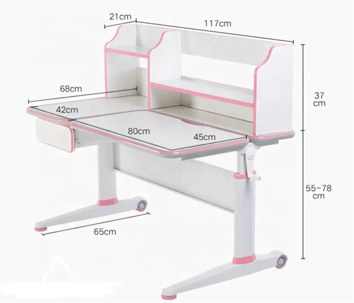 Эргономичный деревянный и металлический регулируемый по высоте детский учебный стол для дома