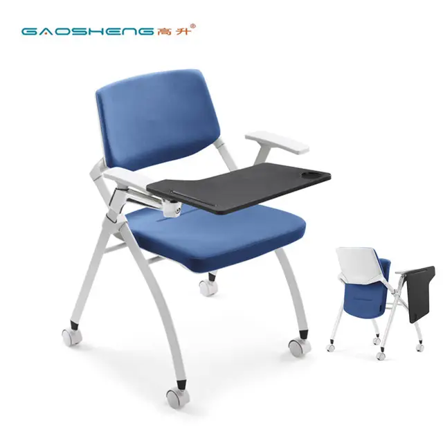 BIFMA Quality college junior high primary school folding training chair with writing table pad